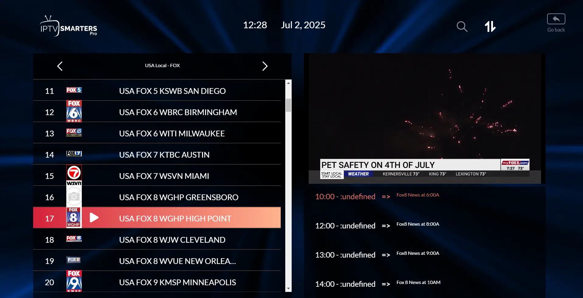 IPTV Smarters Pro VOD player interface